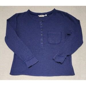 Vineyard Vines Henley Shirt Womens Large Thermal Long Sleeve Pocket Pullover